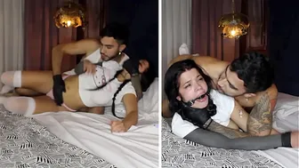 Intruder fucks me hard, ties me up, dominates me, and cums inside me!