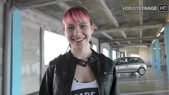 Cute 18 years Luna does her first porn casting